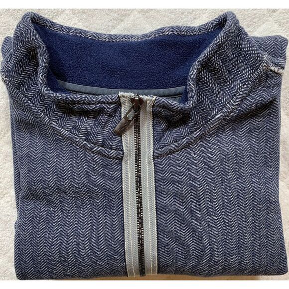 Tommy Bahama Mens XL Blue Herringbone 1/2 Zip Long Sleeve Cotton Sweater -C95 - Picture 13 of 13